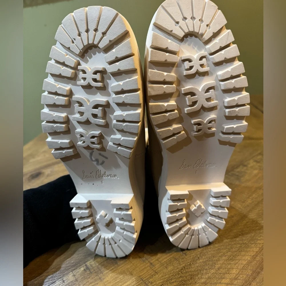 Sam Edelman Modern Ivory “Laguna” Chunky Sole Chelsea Boots Women’s Size 8 - Picture 13 of 16